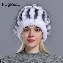 natural rabbit fur hats for women winter real fur warm knitted rex fur fluffy floral fox elegant girls outdoorsnow hat