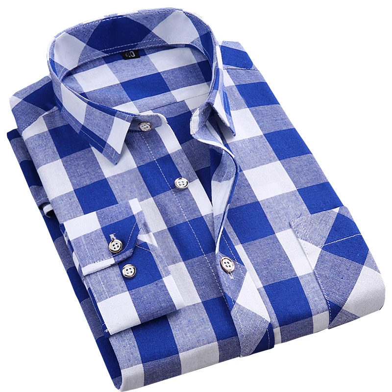 New long sleeve Thin mens casual plaid shirts fashion soft square collar business male leisure tops checkered shirts for men New long sleeve Thin mens casual plaid shirts fashion soft square collar business male leisure tops checkered shirts for men