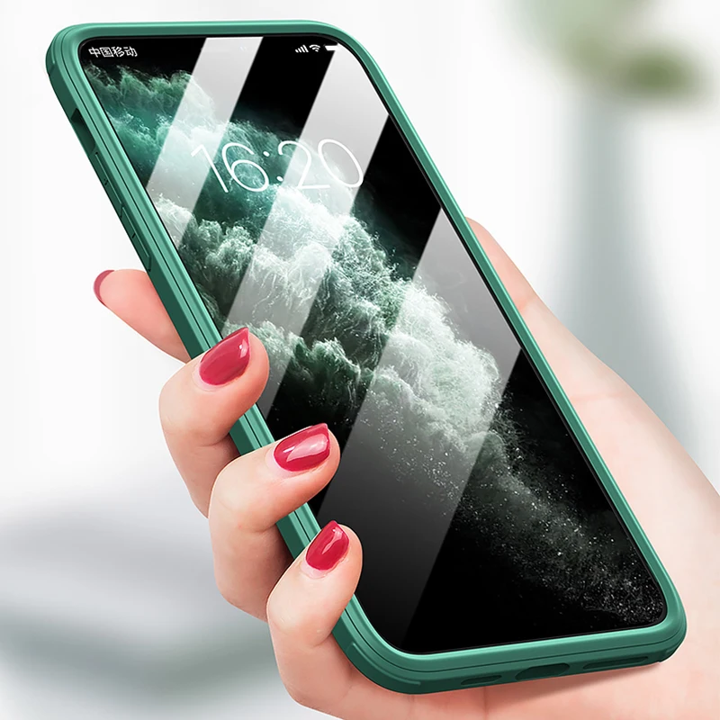 360 чехол на весь корпус для iPhone 11 Pro MAX, двухсторонний чехол из закаленного стекла, мягкий силиконовый бампер для iPhone XS, чехол для MAX XR