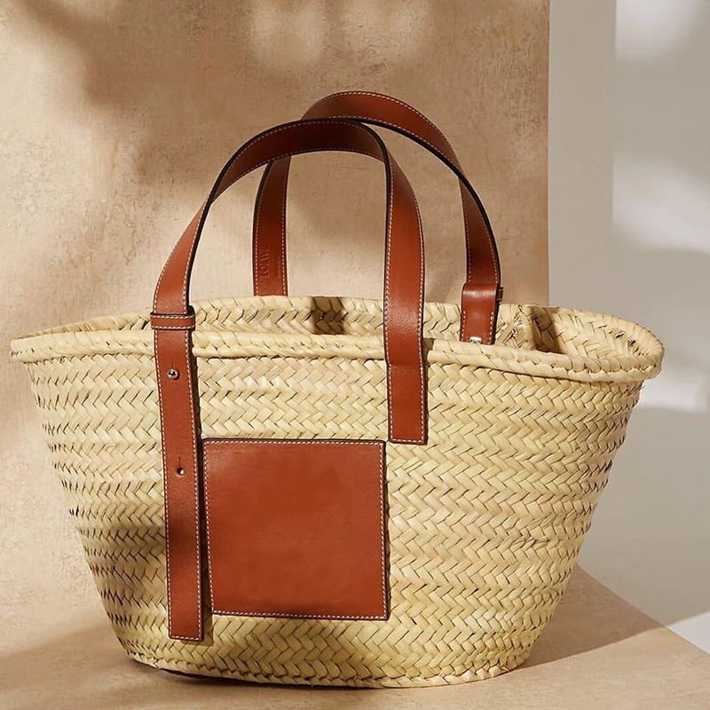 2019 Luxury Designer Beach Bag High Quality Famous Brand Straw Bags Women Summer Raffia Handbag Travel Palm Basket Tote Carrycot