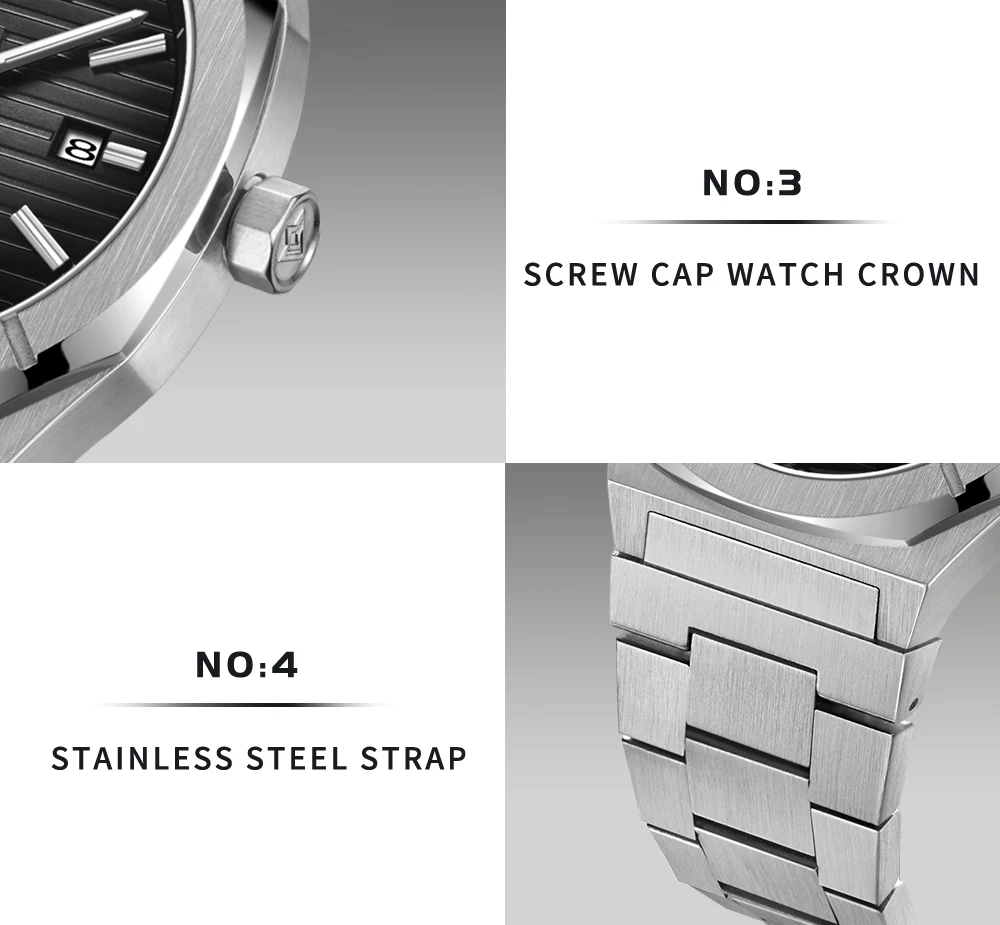 2021 New CADISEN German design Mechanical Wristwatch men Luxury Automatic watch for men Stainless steel 10 Bar Waterproof Clock
