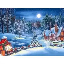 

GATYZTORY Frame Painting By Numbers Kit For Adults Children Snow Forest House Scenery Picture By Number 40x50cm Frame Wall Decor