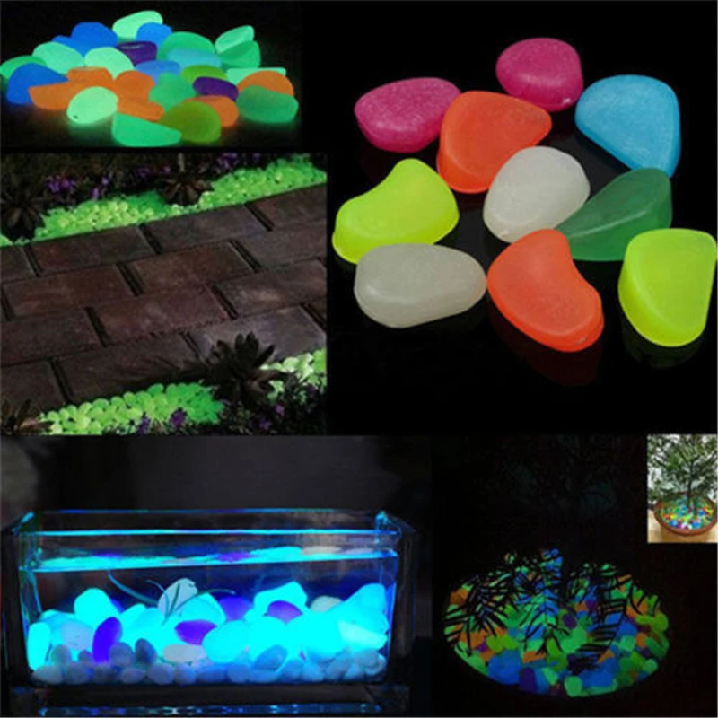 Garden Decor Luminous Stones Glow In Dark Decorative Pebbles Outdoor Fish Tank Decoration Pebble Rocks Aquarium Mix Color