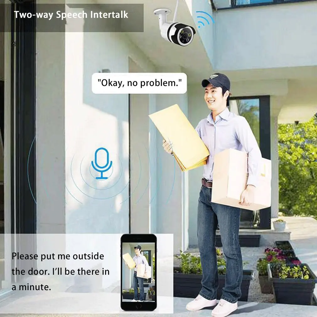 Камера интеллектуальная Ip66 Водонепроницаемая сетевая камера видеонаблюдения 720 CCTV пулевидная камера наруэного наблюдения Домашняя безопасность