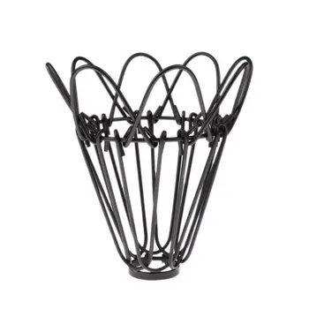 

HLZS-Antique Hanging Lampshade Chandelier Cage Ceiling Light Pendant Metal Wire - Black