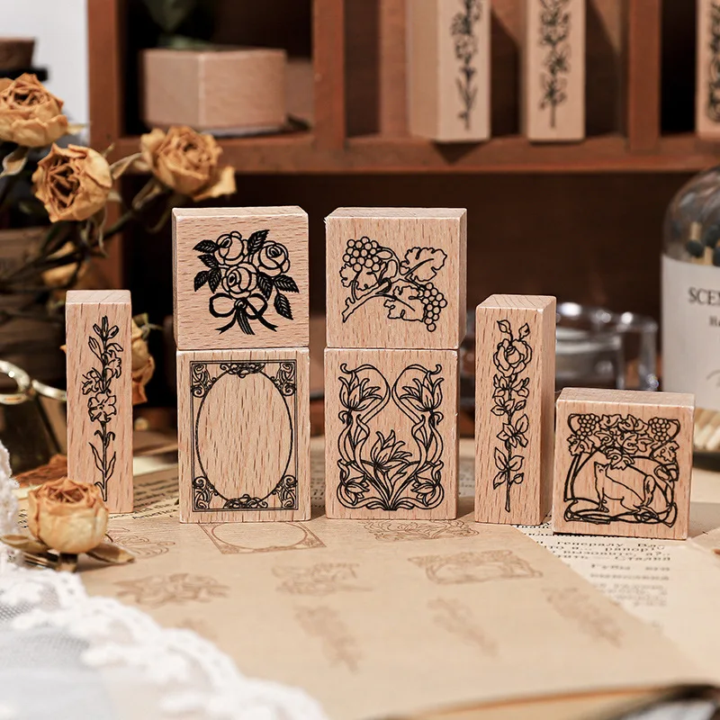 Wholesale CRASPIRE Wooden Rubber Stamp Skull Flower Decorative Wood Stamps  Vintage Wood Mounted Rubber Stamps for Card Making DIY Art Crafts  Scrapbooking Journal Diary Letter Planner 