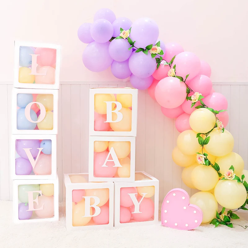 4 шт./компл. Baby Shower вечерние декоративный шар коробка прозрачный картонная коробка, рождественский подарок, 30x30x30 см TB распродажа