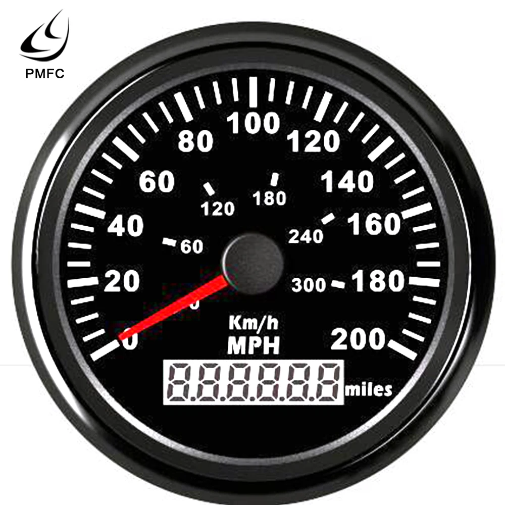 Универсальный Спидометр GPS PMFC 85 мм 200 км/ч для автомобиля грузовика лодки