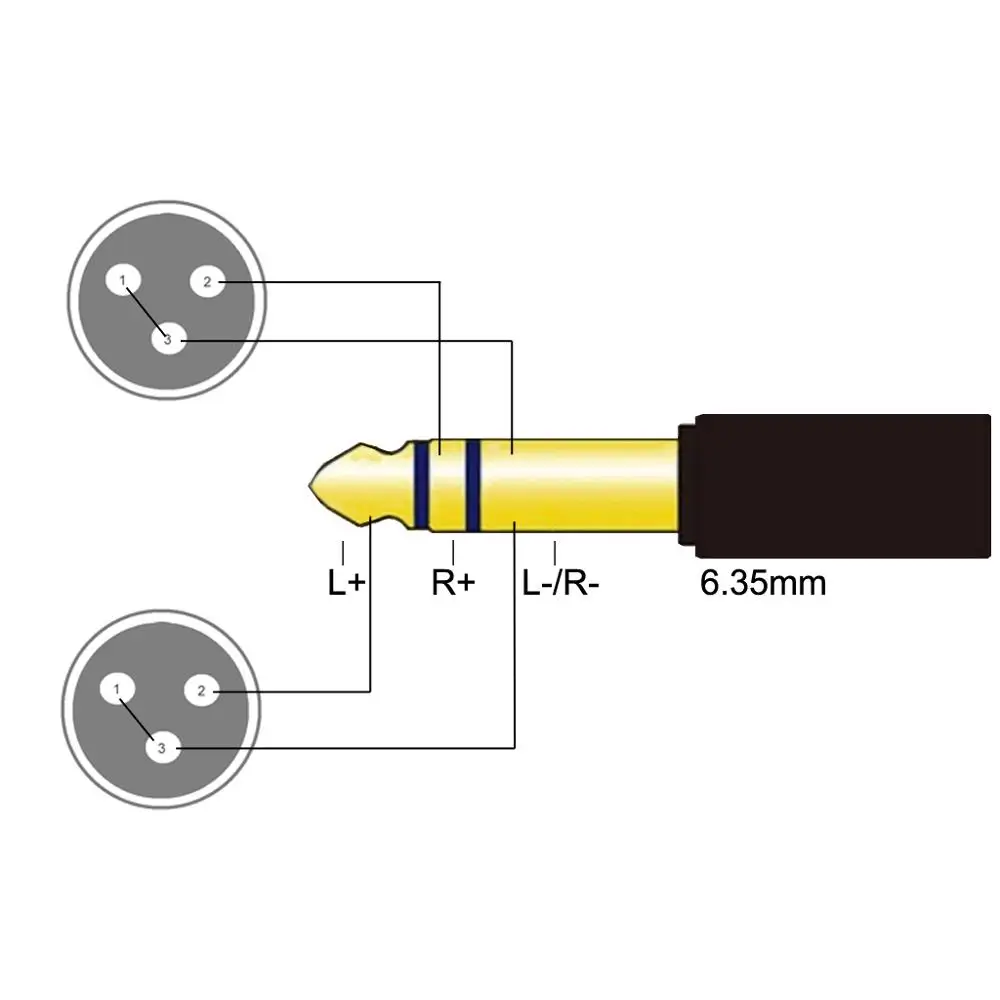 1 4 TRS 6 35mm to Dual XLR Male Balanced Headphone Audio Headphone Adapter 8 Core Silver Plated Cable 6 35mm to 2 XLR 60cm