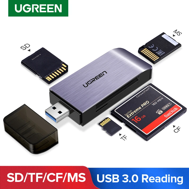 UGREEN USB 3.0 Card Reader SD Micro SD TF CF MS Compact Flash Smart Memory Adapter for Laptop Accessories to SD Card Reader