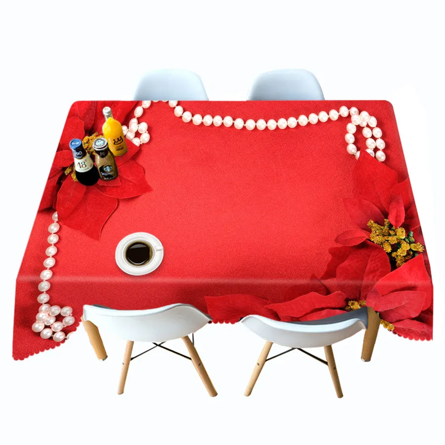 Style B 3d Рождественская скатерть со снежинками, праздничный сафлор и свеча, прямоугольная/Круглая Скатерть для свадьбы, пикника, вечерние - Цвет: Style B
