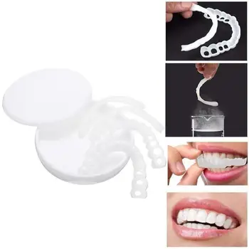 

1 Set Upper & Lower Teeth Veneers With Box Fake Teeth Instant Comfort Fit Whiten Top And Bottom Teeth Cover