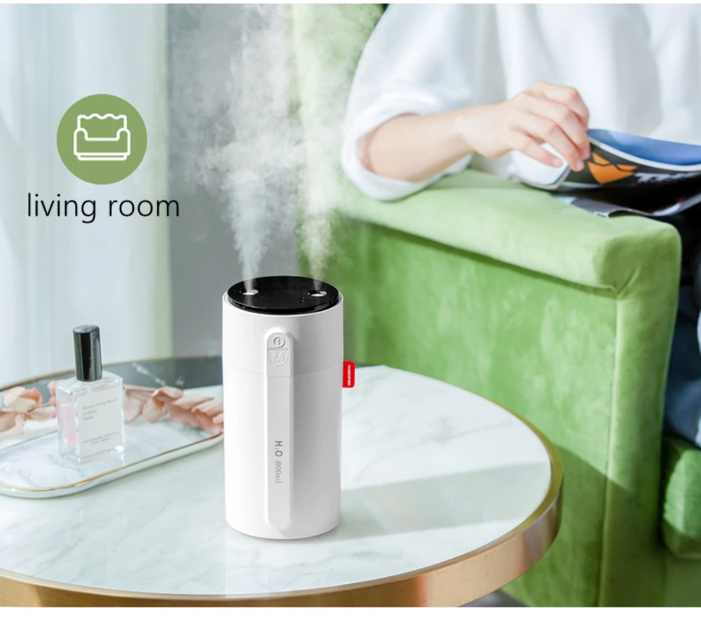 800ml Wireless Aromatherapy Diffuser Humidifier 2000mAh Battery Rechargeable Essential Oil Diffuser Air Humidifier For Home Car