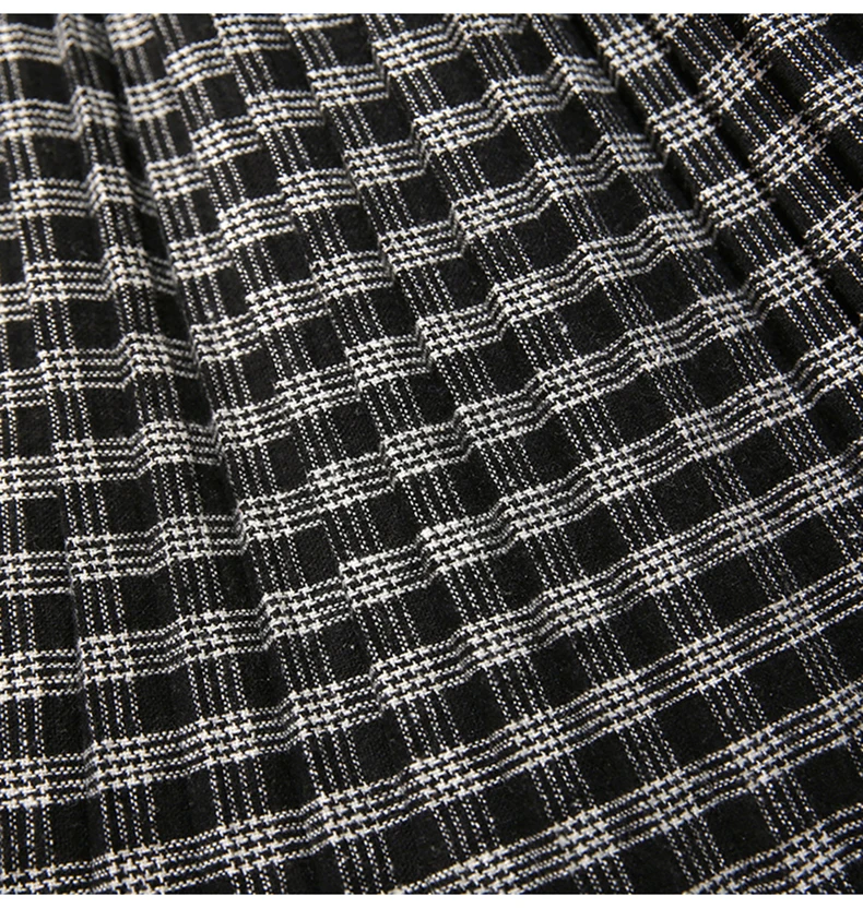 Plus Size 3XL Autumn Winter Women Wool Skirts Plaid Mid Skirts 2019 Casual Loose Ladies Office Skirts Elastic Waist Sashes (19)