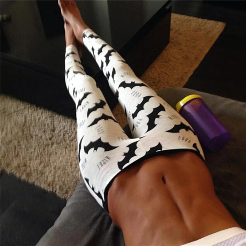 capri leggings 1pc Fashion Autumn Winter Bat Pattern Printing Low Waist Skinny Casual Leggings Women Slim Pants pantalon femme zyia leggings