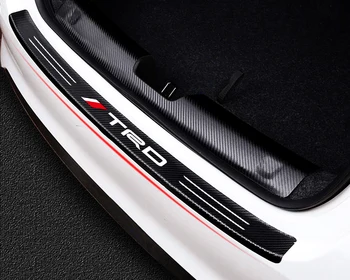 

Carbon Fiber Trunk Rear Bumper Guard Plate Sticker TRD Emblem Decal for Toyota CROWN REIZ COROLLA Camry Car Styling Accessories