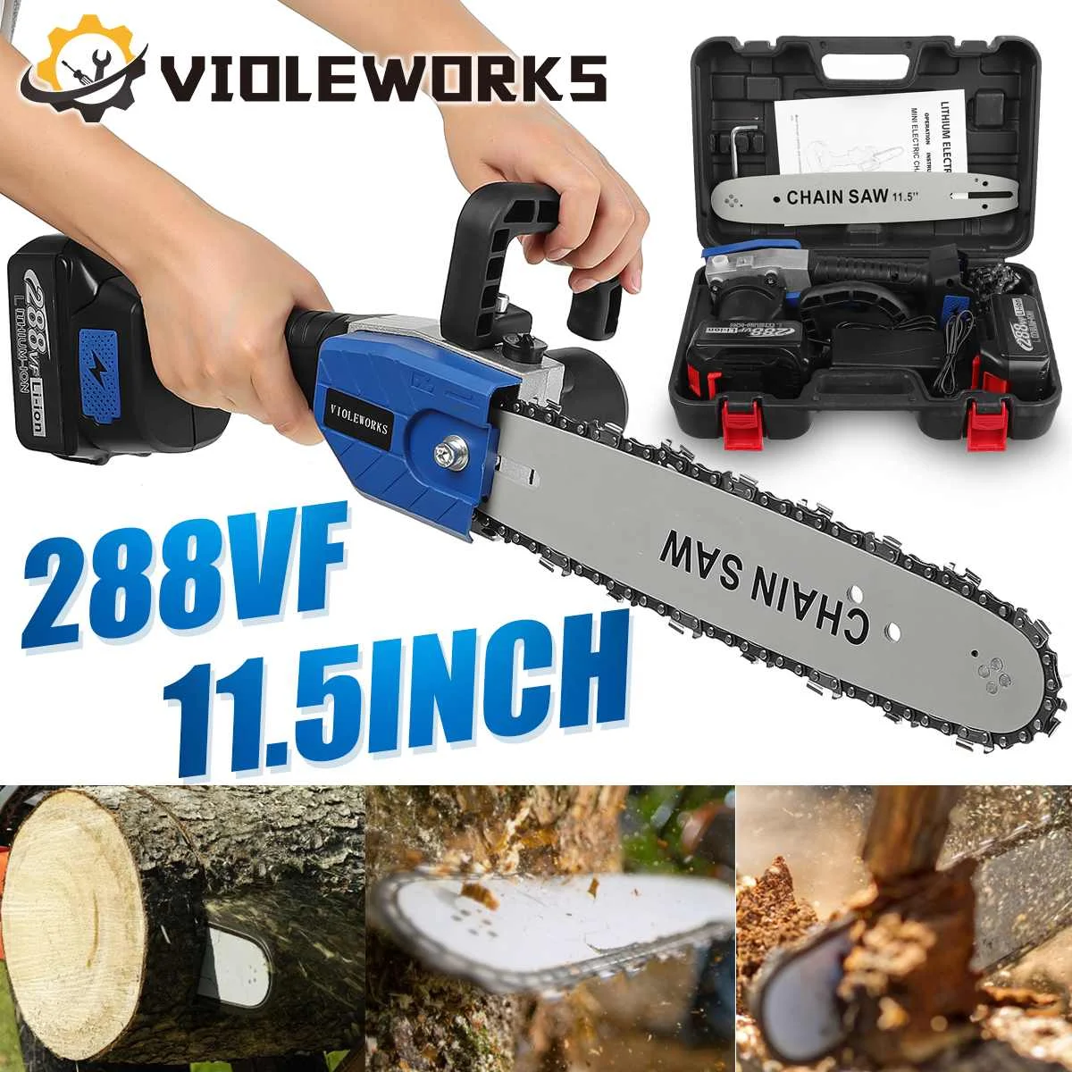 3200W 11.5 Inch Electric Saw Chainsaw with 2PC 22980mAh Battery Brushless Motor Rechargeable Wood Cutter For Makita | Инструменты