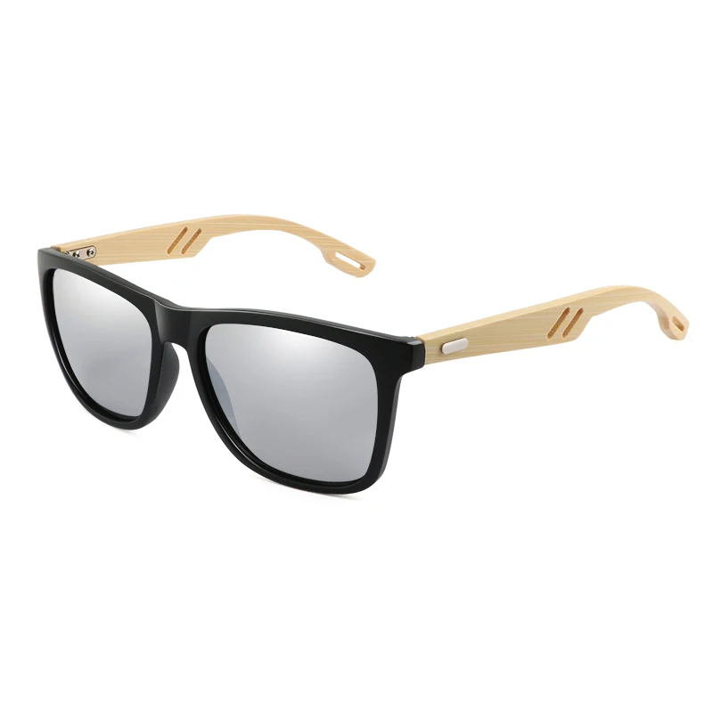 MVBBFJR, модные мужские бамбуковые солнцезащитные очки, женские деревянные зеркальные очки, спортивные квадратные Ретро Винтажные Солнцезащитные очки, UV400, большая оправа - Цвет линз: C6