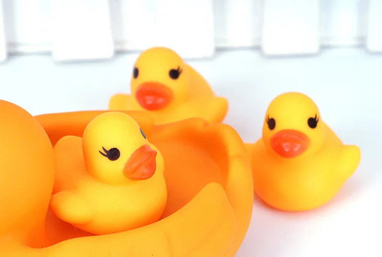 4 упаковки резиновая утка звук делая утка детские игрушки для ванной воды