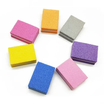 

50pcs/lot Mini Nail File Blocks Colorful Sponge Nail Polish Sanding Buffer Strips Nail Polishing Manicure Tools