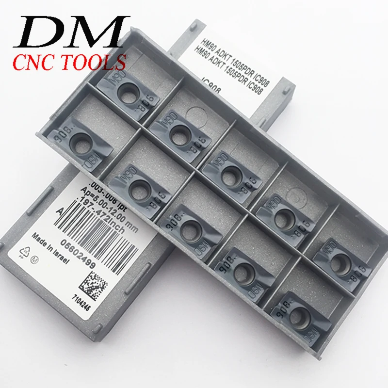 10 шт. HM90 ADKT 1505PDR IC908/HM90 ADKT 1505PDR IC928 твердосплавный Режущий инструмент для станка с ЧПУ, фрезерный нож