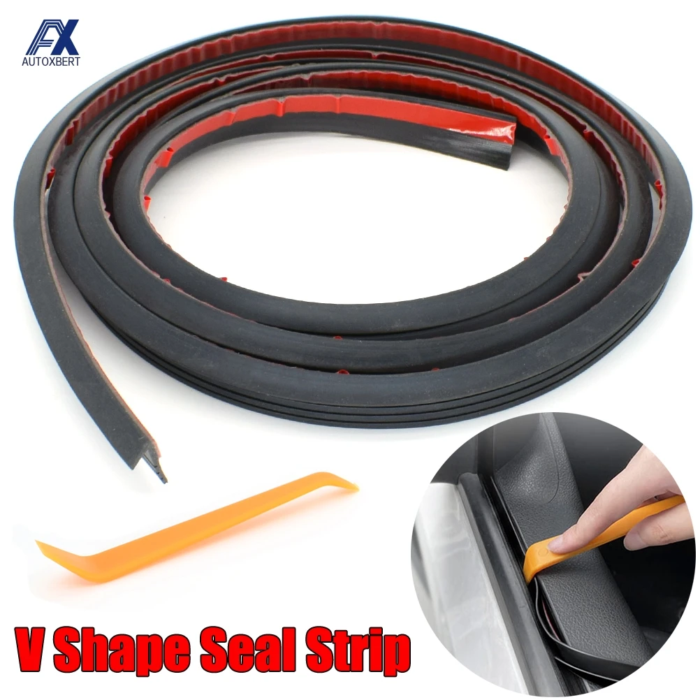 

Car Window Seal Strip V Shape Side Door Sealing Strips Auto Rubber Filler Noise Insulation Weatherstrip Sealant Tool Accessories