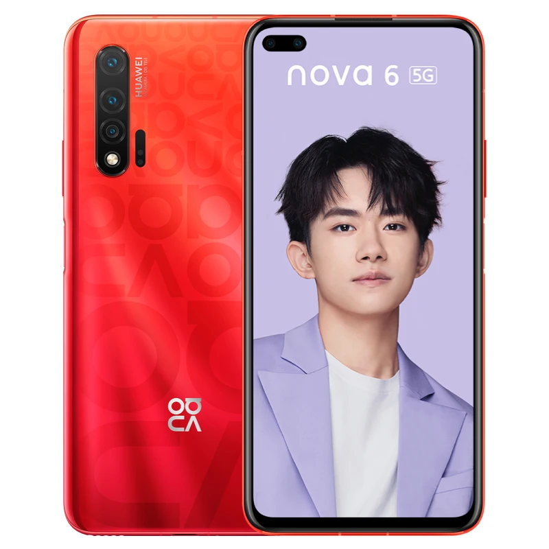 Huawei Nova 6 5G 8 ГБ 128 Гб Смартфон 40 МП AI камера s мобильный телефон 32 МП фронтальная камера 6,57 ''полный экран Kirin 990 Android 10 - Цвет: 8GB 128GB Red 5G