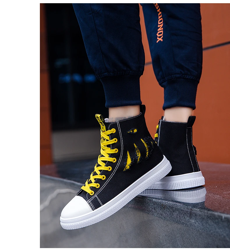 Low/High Top Sneakers Men Canvas Shoes Fashion Hip Hop Style Mens Casual Shoes Hot Sale Trainers Men Sport Shoes Canvas Sneakers