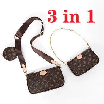 

2020 Famous Brand Women Bags PU Leather Crossbody Bag for Women Fashion 3 in 1 Baguette Purses Ladies Luxury Purses Female