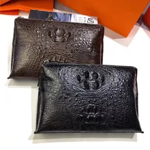 Большой клатч для бизнесменов из натуральной крокодиловой кожи, кошелек из натуральной кожи аллигатора на молнии