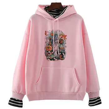 

Not War Koi Anime Casual Clothes Tops 90s Print New Winter&spring Harajuku Japan Long Sleeve Women Pullover
