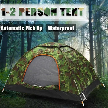 

1-2 Person Waterproof Camping Tent Outdoor Sport Fishing Anti UV Tourist Tent Quick Opening For Picnic Beach Hunting with Bag