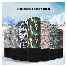 Зимняя камуфляжная полумаска для лица, спецназ, военная армейская тактическая Балаклава, теплый флисовый шарф для шеи, лыжная, велосипедная, воздушная, пылезащитная бандана