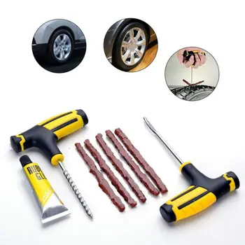 

Car Tire Repair Tool Tire Repair Kit Studding Tool Set Auto Bike Tubeless Tire Tyre Puncture Plug Garage Car Accessories