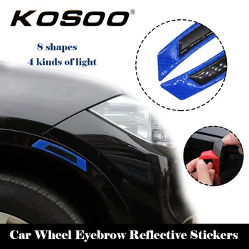 

KOSOO Auto Car Reflective Strip Stickers Safety Warning Light Decal Car Styling For Fiat 500 500L Bravo Stilo Linea Grand Punto