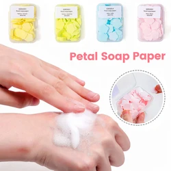 100 Pecies Disposable Soap Paper Portable Cute Boxed Paper Soap Mini High Quality Scented Soap Slice Home Outdoor Travel