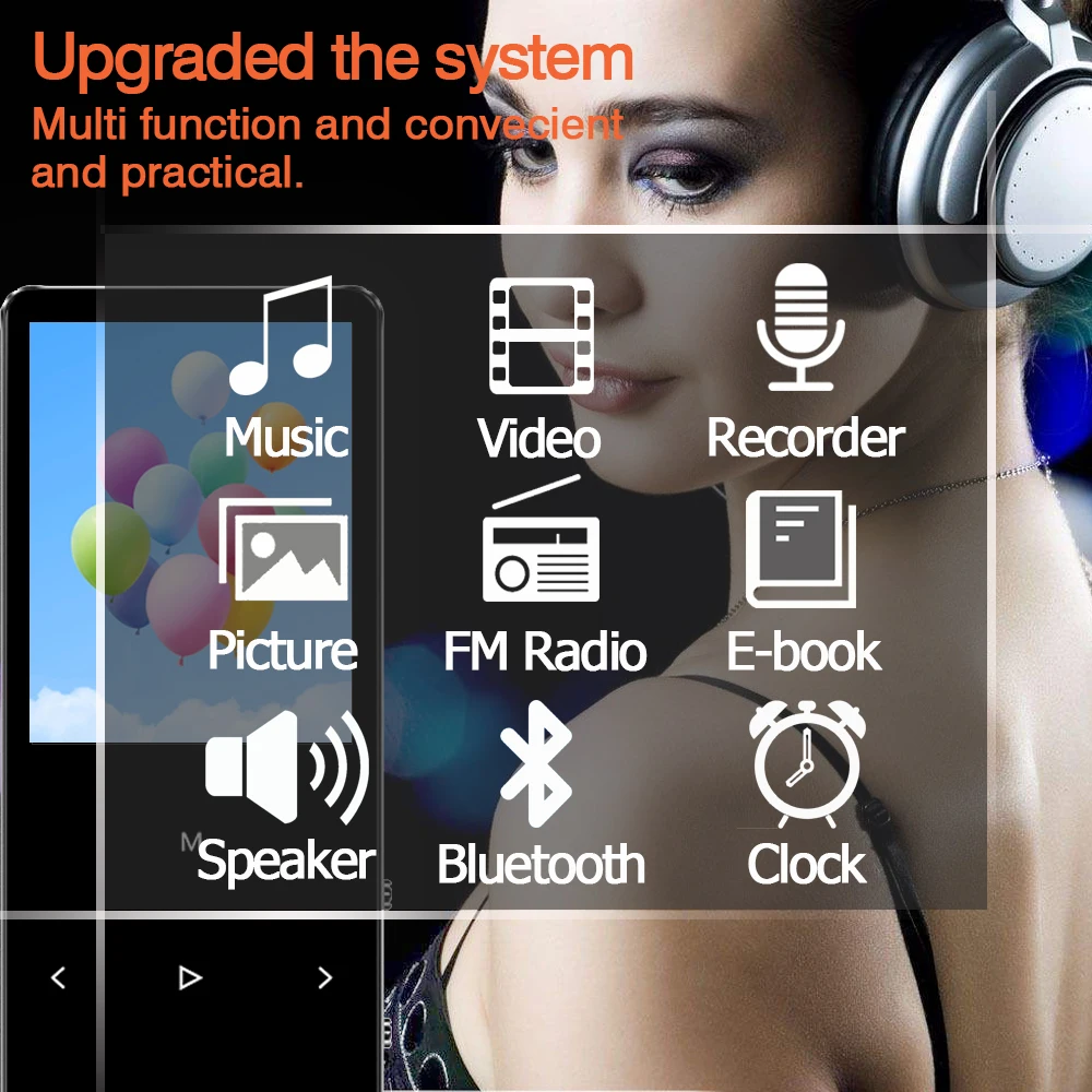ICEICE MP3 плеер с Bluetooth сенсорными клавишами встроенный динамик 8 ГБ 16 32 40 HiFi