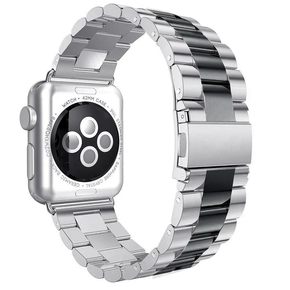 Нержавеющая сталь ремешок для наручных часов Apple Watch 5 4 40 мм 44 мм длина браслета металлические звенья браслет для наручных часов IWatch 1/2/3 ремешок 42 мм, 38 мм, аксессуары для наручных часов