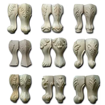 

4pcs Wood Carving Rose Table Leg Furniture Dining Table Craft Frame Decoration for Cabinet Table Leg Decoration Carving Foot