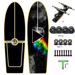 34inch Maple Skateboard Professional Carver Surf Land Skateboard Highly Smooth Maple Professional Land Surfboard Big Fish Board