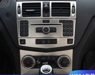 Центральная консоль кондиционер CD панель Крышка отделка для Mercedes Benz C class W204 C200 C260 C300 C180 2007-10 нержавеющая сталь