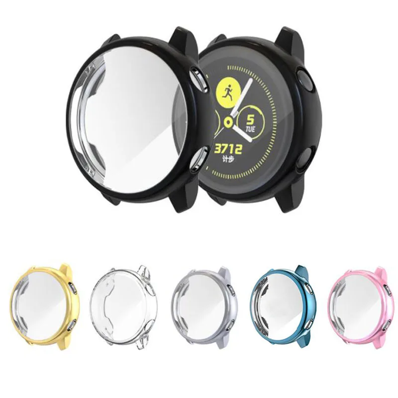 

Silicone Soft Screen Glass Protector Case Shell Frame Film For Samsung galaxy watch active Protective Cover Protection Bumper