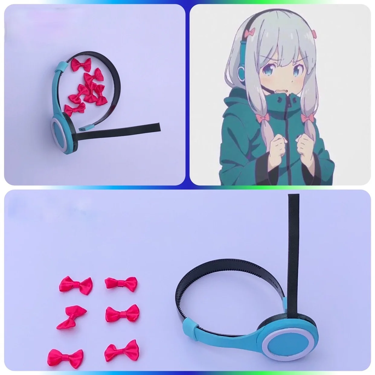 Izumi Sagiri наушники для косплея аниме гарнитура шпилька красные зажим волос заколка