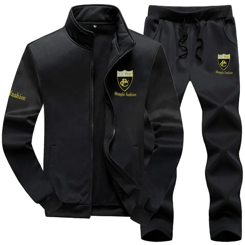 Tracksuit Men Plus Size Brand Men Set Fashion Sporting Suit Sweatshirt+Sweatpants Mens Clothing Slim Male Tracksuit Hooded