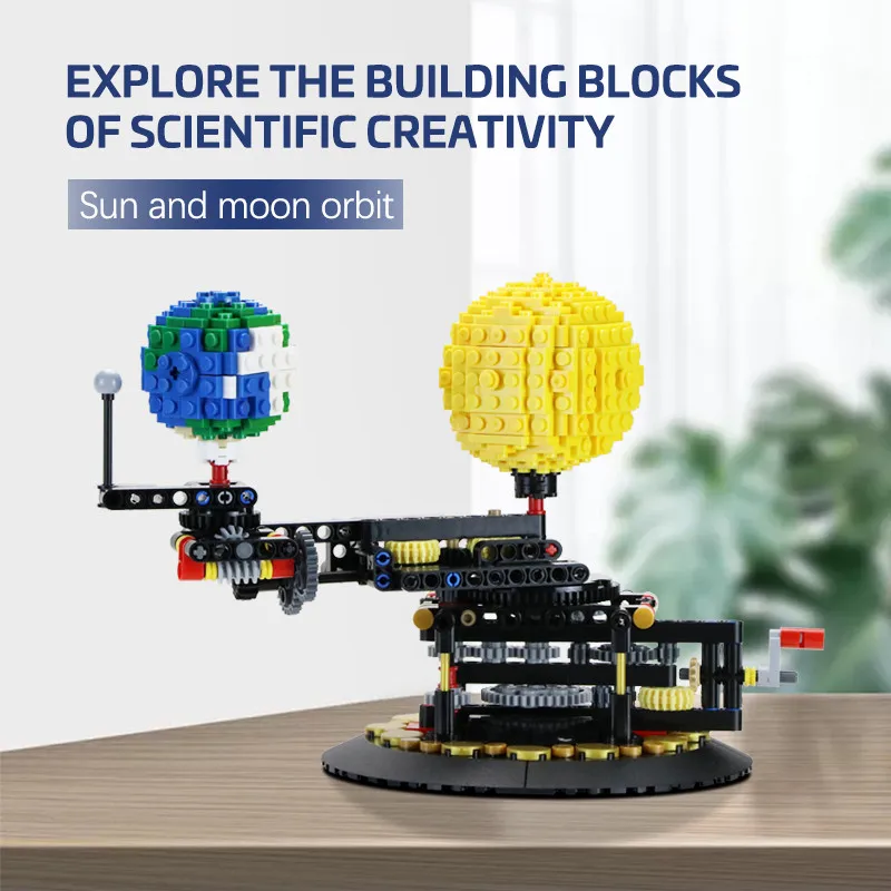 Buildmoc bloco terra 4477 terra, lua e sol modelo mundo diy diamante mini micro blocos de construção tijolos montagem brinquedos jogo