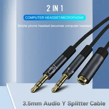 

3.5mm Audio Y Splitter Cable For Computer Jack 3.5mm 1 Male To 2 Female Mic Y Splitter AUX Cable Headset Splitter Adapter