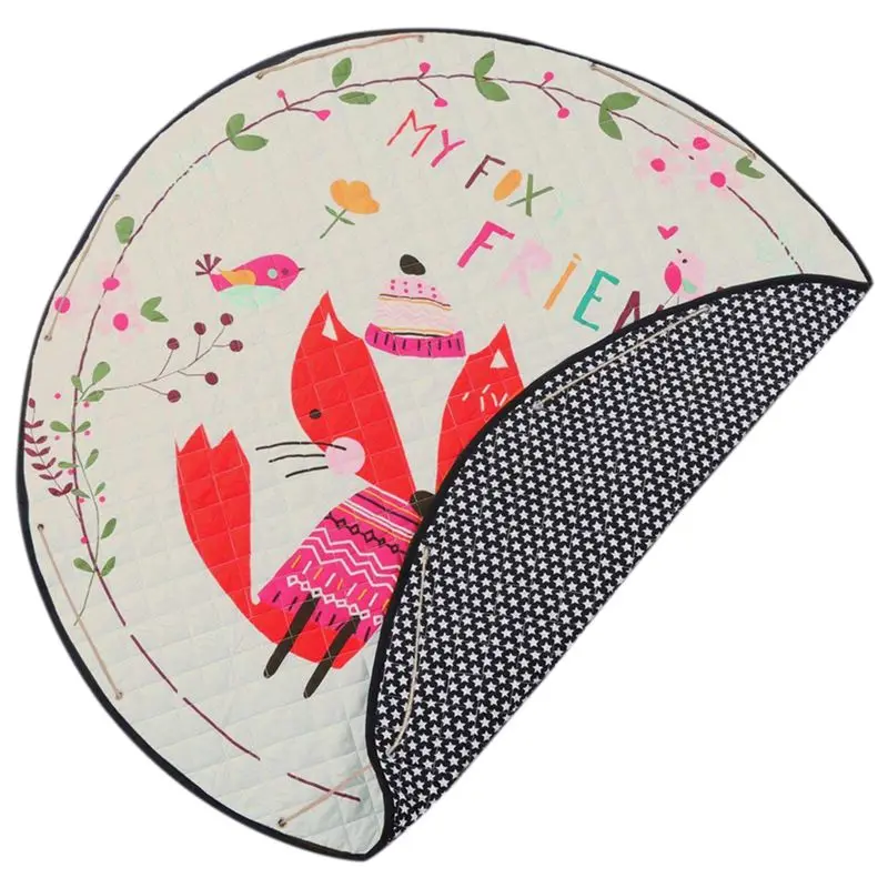 Круглые коврики Детский игровой коврик органайзер для хранения игрушек, коврики для детской Большой полиэстер противоскользящие Мультяшные животные детские напольные коврики игровой коврик