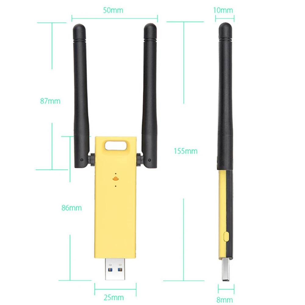 1200 Мбит/с 5 ГГц 2,4 ГГц USB Wifi адаптер USB двухдиапазонный Wifi антенна адаптер LAN для Windows Рабочий стол Mac/ноутбук/ПК