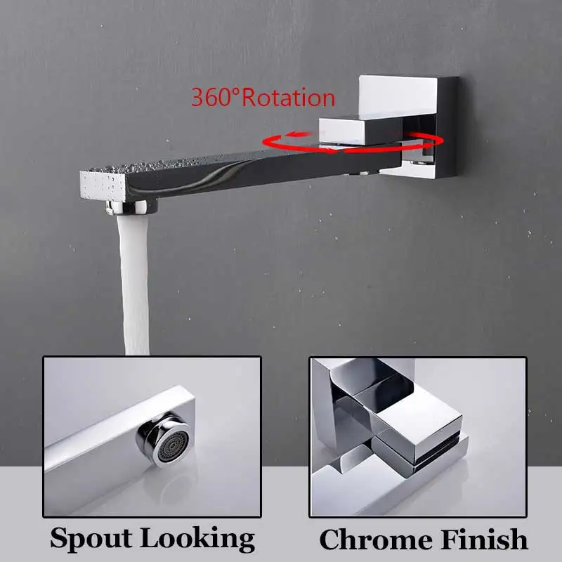 Настенное крепление Badkamer Rain Waterval Douchekranen Set ververgen хром Douche Systeem Bad Douche Mengkraan Kraan Mengkraan