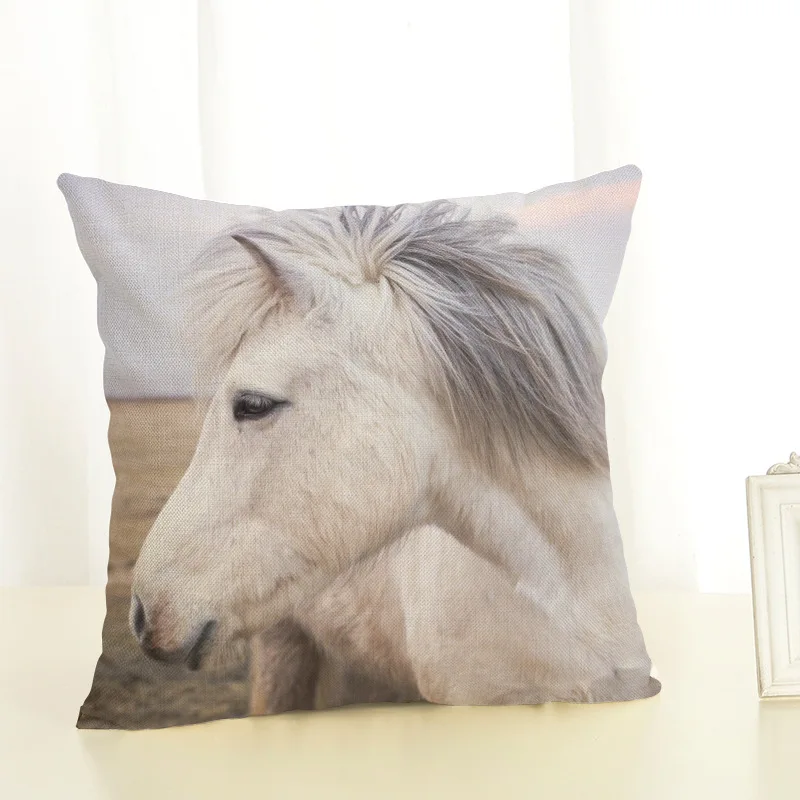 Мода подушка с лошадью Чехлы для подушки полотно хлопчатобумажное наволочка сиденья Диванный домашний декор подушка в нордическом стиле крышка